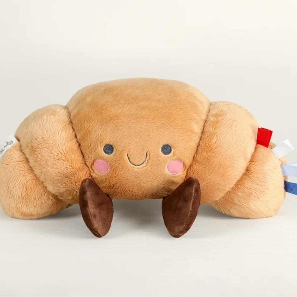 Itsy Ritzy sweet snuggles plush croissant toy NEW nwt soothing tag toy